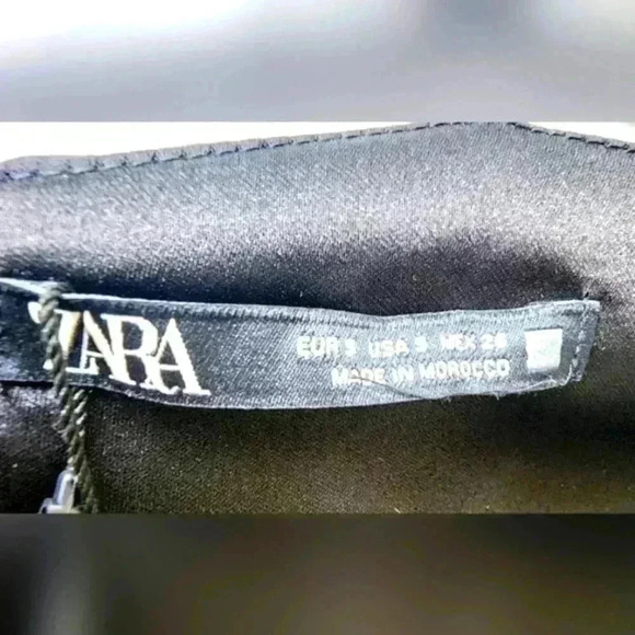 NWT Zara Black Satin Effect Cowl Neck Midi Slip Dress, Size S - Picture 6 of 10